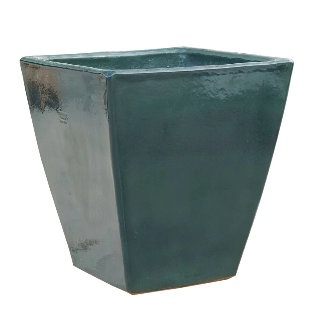 Design Blumentopf Für Draußen - Eckig - Steinzeug Frostfest - Grün - Klythia Verde 1 Design Blumentopf Für Draußen - Eckig - Steinzeug Frostfest - Grün - Klythia Verde