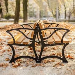 Doppelte Gartenbank Mit Armlehne Aus Holz Und Gusseisen - Eirik -Gartenwelt Geschaft doppelte gartenbank mit armlehne aus holz und gusseisen eirik3