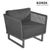 Dunkelgrauer Borek Gartensessel Aus Aluminium Mit Polstern - Morella Gartensessel