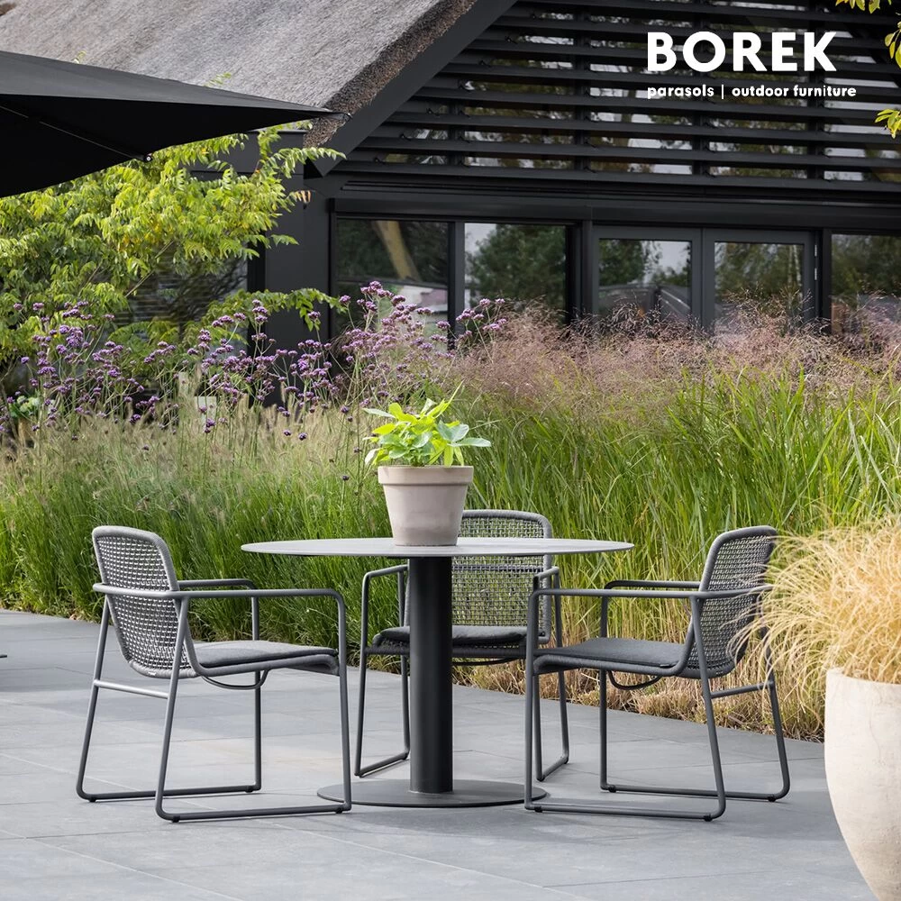 Dunkelgrauer Borek Outdoor Stuhl Aus Aluminium Mit Armlehnen - Mira Stuhl 2 Dunkelgrauer Borek Outdoor Stuhl Aus Aluminium Mit Armlehnen - Mira Stuhl – Bild 2