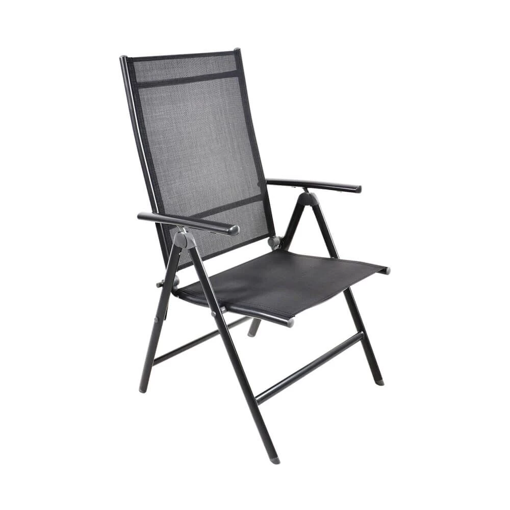 Dunkler Alu Hochlehner-Stuhl Mit Neigbarer Lehne - Stuhl Girma 1 Dunkler Alu Hochlehner-Stuhl Mit Neigbarer Lehne - Stuhl Girma