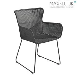 Dunkler Max & Luuk Gartenstuhl Mit Stahlgestell Und Geflochtener Sitzschale - Iris Stuhl
