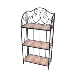 Eckiger Blumenständer Mit 3 Etagen - Mosaikmuster - Etagere Mosaik