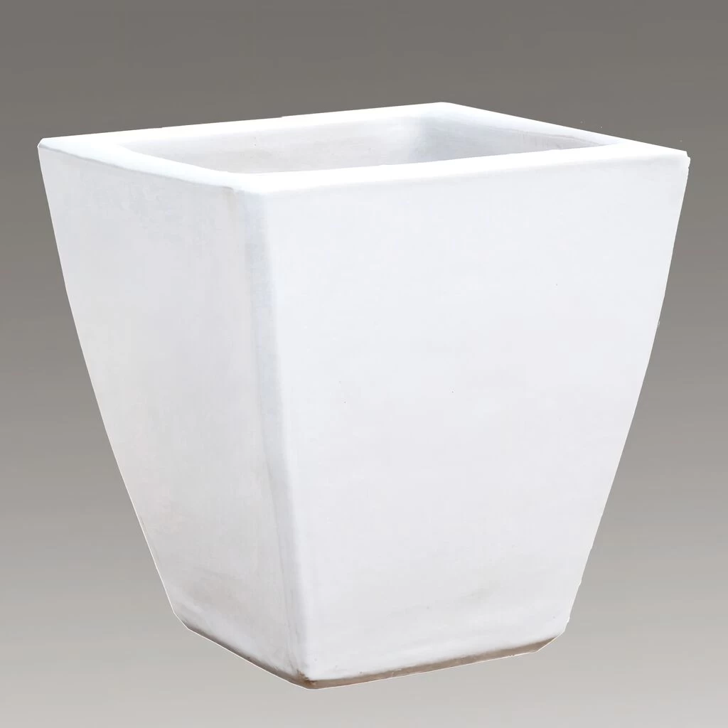 Eckiger Übertopf Für Garten & Terrasse - Steinzeug Winterfest - Weiß - Klythia Blanc 1 Eckiger Übertopf Für Garten & Terrasse - Steinzeug Winterfest - Weiß - Klythia Blanc