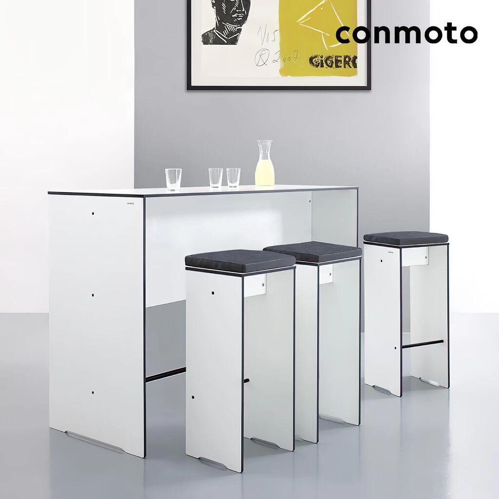 Elegante HPL Gartenbar Mit Tisch Und 4 Hocker - Riva Bar 1 Elegante HPL Gartenbar Mit Tisch Und 4 Hocker - Riva Bar