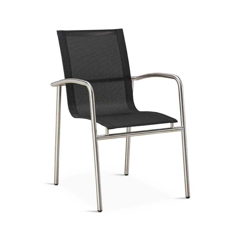 Eleganter Stapelstuhl Aus Edelstahl/Ergotex - Lucidum Stuhl 1 Eleganter Stapelstuhl Aus Edelstahl/Ergotex - Lucidum Stuhl