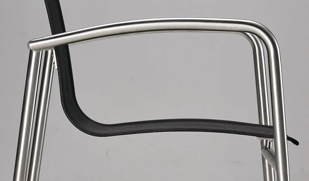 Eleganter Stapelstuhl Aus Edelstahl/Ergotex - Lucidum Stuhl 4 Eleganter Stapelstuhl Aus Edelstahl/Ergotex - Lucidum Stuhl – Bild 4