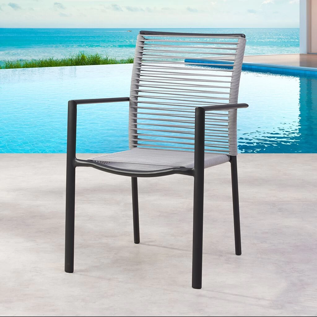 Eleganter Stapelstuhl Grau Mit Aluminiumgestell - Upio 1 Eleganter Stapelstuhl Grau Mit Aluminiumgestell - Upio