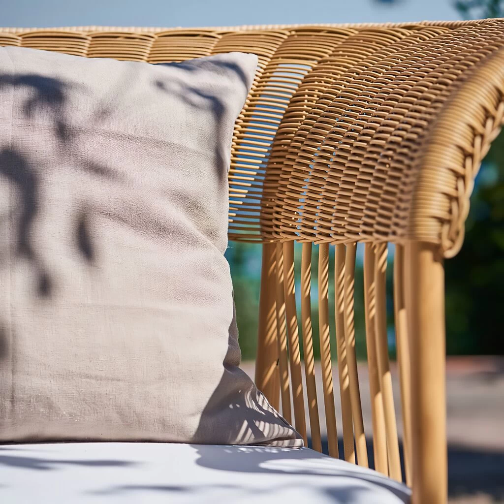 Elegantes Gartensofa Aus Alu-Rattan In Der Farbe Natur - Gartensofa Enna 5 Elegantes Gartensofa Aus Alu-Rattan In Der Farbe Natur - Gartensofa Enna – Bild 5