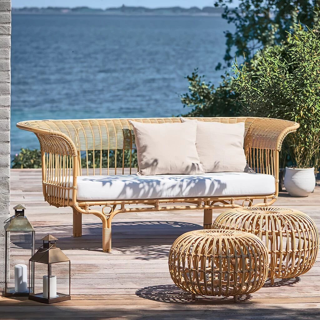 Elegantes Gartensofa Aus Alu-Rattan In Der Farbe Natur - Gartensofa Enna 6 Elegantes Gartensofa Aus Alu-Rattan In Der Farbe Natur - Gartensofa Enna – Bild 6