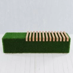 Formschnitt Gartenbank - Holz, GFK & Kunstrasen - Grün - Fenix -Gartenwelt Geschaft formschnitt gartenbank holz gfk kunstrasen gruen fenix3