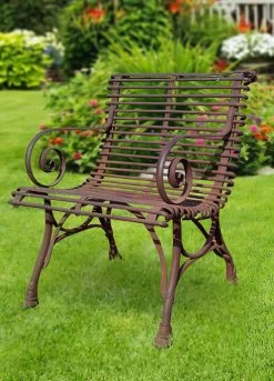 Französischer Gartenstuhl Mit Armlehne Antik - Etienne -Gartenwelt Geschaft franzoesischer gartenstuhl mit armlehne antik etienne5