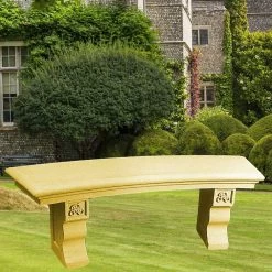 Garten Bank Stein Halbrund Gebogen