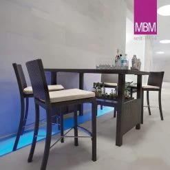 Garten Barhocker Von MBM - Dunkelbraun - Alu & Polyrattan - Modern - Barhocker Bellini -Gartenwelt Geschaft garten barhocker von mbm dunkelbraun alu polyrattan modern barhocker bellini3