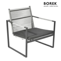 Garten Lounge Sessel Von Borek - Inkl. Kissen - Aluminium - Anthrazit Grau - Andria Klubsessel
