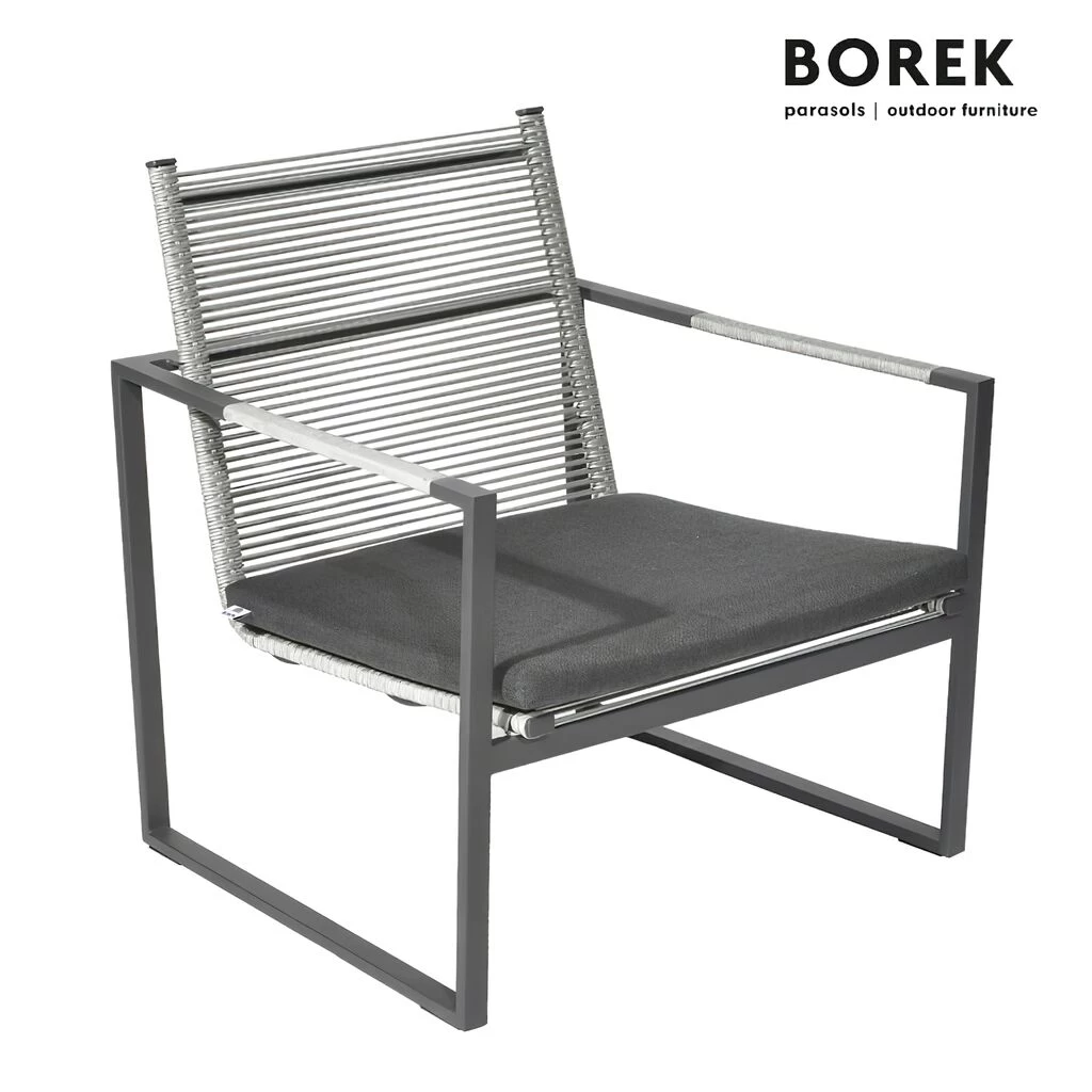 Garten Lounge Sessel Von Borek - Inkl. Kissen - Aluminium - Anthrazit Grau - Andria Klubsessel 1 Garten Lounge Sessel Von Borek - Inkl. Kissen - Aluminium - Anthrazit Grau - Andria Klubsessel