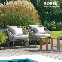 Garten Loungesessel Von Borek - Aluminium - Mit Kissen - Beige & Braun Meliert - Colette Klubsessel -Gartenwelt Geschaft garten loungesessel von borek aluminium mit kissen beige braun meliert colette klubsessel4