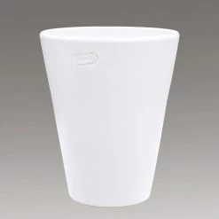 Garten Pflanzgefäß Aus Steinzeug - Weiß - Rund - Winterfest - Amphiro Blanc