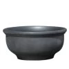 Garten Pflanzschale Aus Steinzeug - Rund - Frostsicher - Anthrazit - Pleione Niger