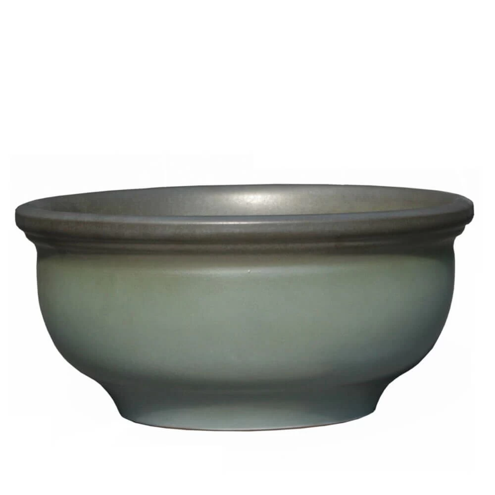 Garten Pflanztrog Aus Steinzeug - Grün - Winterfest - Rund - Pleione Tropu 1 Garten Pflanztrog Aus Steinzeug - Grün - Winterfest - Rund - Pleione Tropu