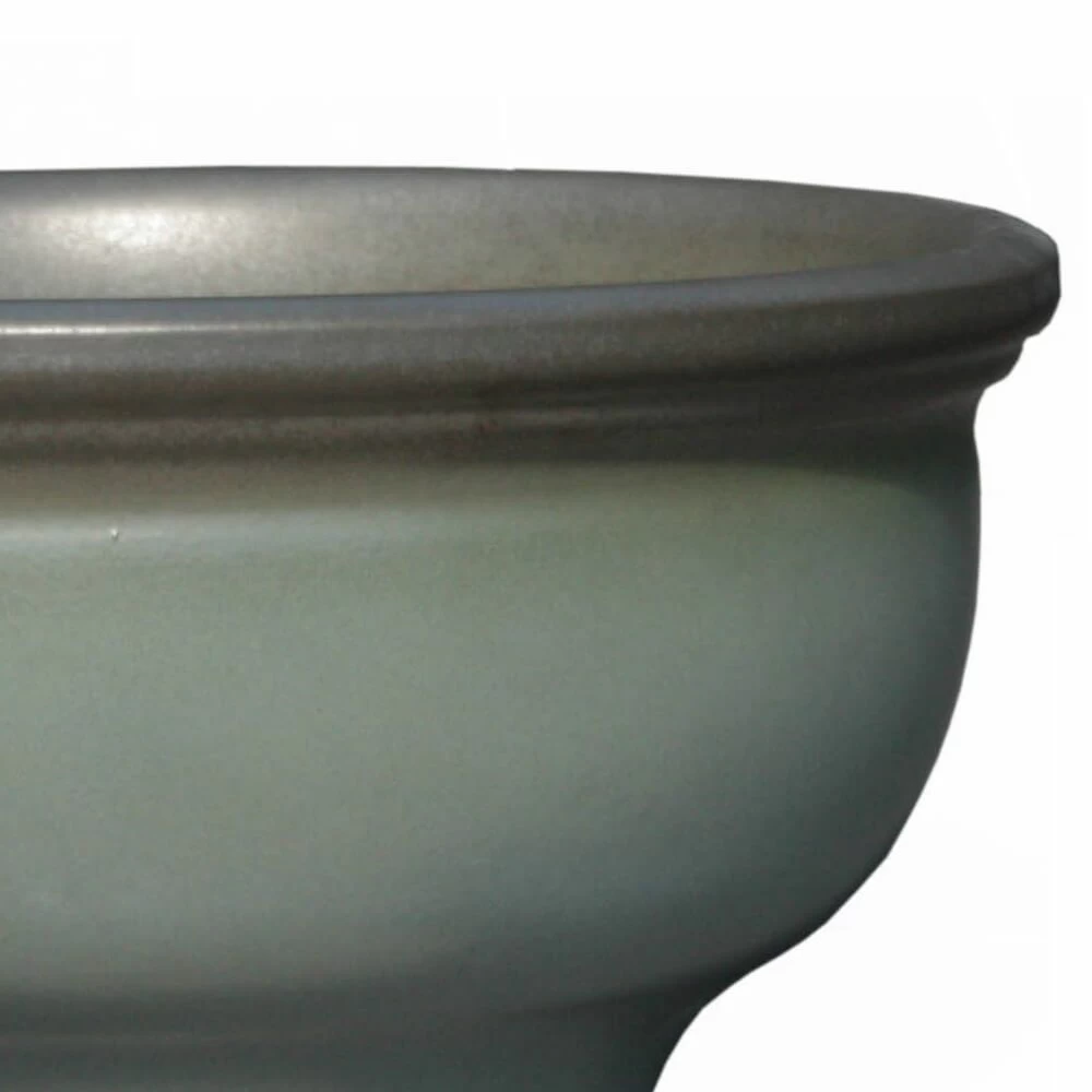 Garten Pflanztrog Aus Steinzeug - Grün - Winterfest - Rund - Pleione Tropu 2 Garten Pflanztrog Aus Steinzeug - Grün - Winterfest - Rund - Pleione Tropu – Bild 2