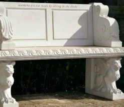 Garten Steinbank Mit Lehne - Raynham Hall -Gartenwelt Geschaft garten steinbank mit lehne raynham hall3