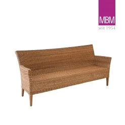 Gartenbank 3 Sitzer - Von MBM - Alu, Geflecht & Resysta - Braun - Gartenbank Madrigal