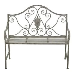 Gartenbank Für 2 Personen Aus Metall Mit Antik-Finish - Winama