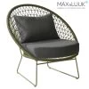 Gartenlounge Sessel Aus Alu & Seil Mit Kissen - Max&Luuk - Nora Loungesessel
