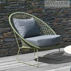 Gartenlounge Sessel Aus Alu & Seil Mit Kissen - Max&Luuk - Nora Loungesessel -Gartenwelt Geschaft gartenlounge sessel aus alu seil mit kissen max luuk nora loungesessel4