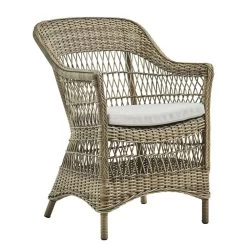 Gartensessel In Rattan Optik Mit Armlehnen In Antikgrau - Gartensessel Hedda