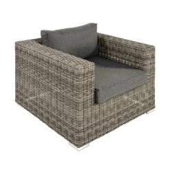 Gartensessel In Rattanoptik In Grau Mit Auflage - Sessel Pari