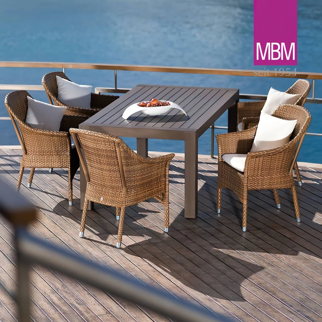 Gartensessel Stapelbar Von MBM - Alu & Geflecht - Braun - Sessel Balou 2 Gartensessel Stapelbar Von MBM - Alu & Geflecht - Braun - Sessel Balou – Bild 2