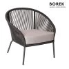 Gartensessel Von Borek - Aluminium - Mit Sitzkissen - Grau & Braun Meliert - Colette Klubsessel