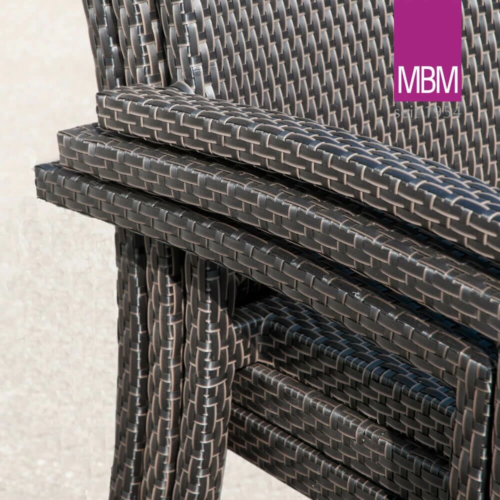 Gartenstuhl Dunkelbraun - Stapelbar - Alu & Mirotex - MBM - Gartenstuhl Bellini 2 Gartenstuhl Dunkelbraun - Stapelbar - Alu & Mirotex - MBM - Gartenstuhl Bellini – Bild 2