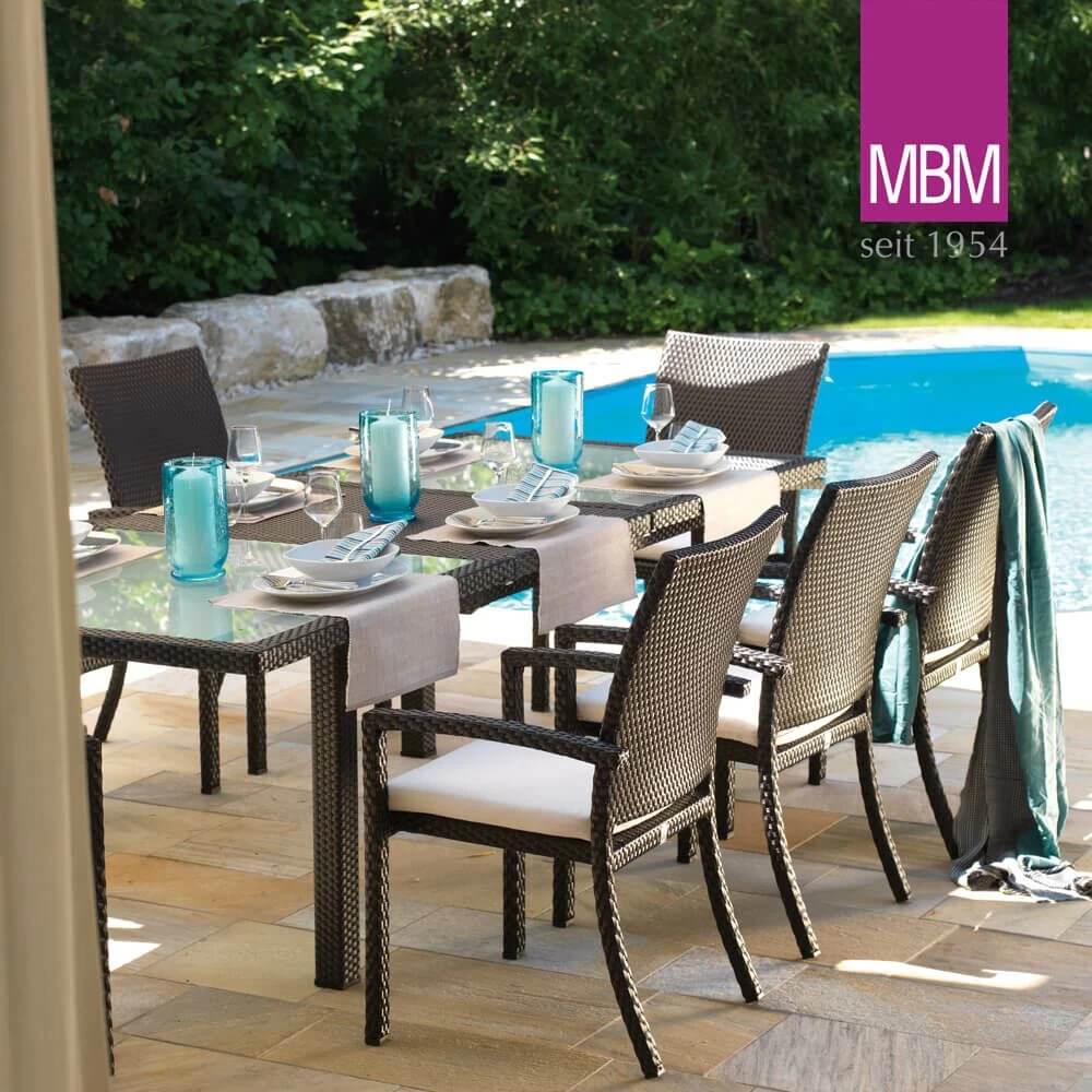 Gartenstuhl Dunkelbraun - Stapelbar - Alu & Mirotex - MBM - Gartenstuhl Bellini 5 Gartenstuhl Dunkelbraun - Stapelbar - Alu & Mirotex - MBM - Gartenstuhl Bellini – Bild 5