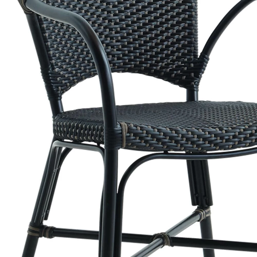 Gartenstuhl Zum Stapeln Aus Aluminium Und Rattan Mit Dots - Gartensessel Peder 2 Gartenstuhl Zum Stapeln Aus Aluminium Und Rattan Mit Dots - Gartensessel Peder – Bild 2