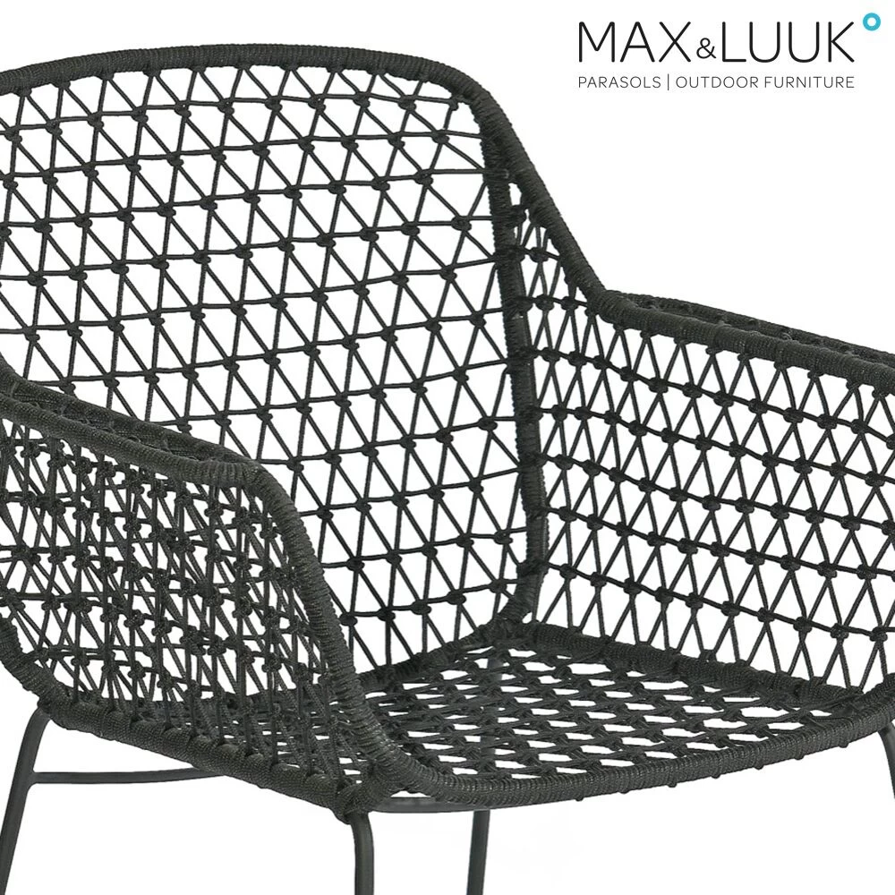 Geflochtener Gartensessel Aus Stahl Mit Armlehnen Von Max & Luuk - Austin Stuhl 2 Geflochtener Gartensessel Aus Stahl Mit Armlehnen Von Max & Luuk - Austin Stuhl – Bild 2