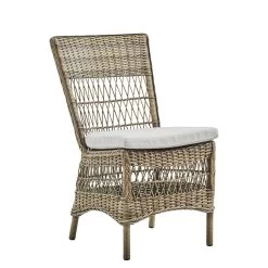 Geflochtener Gartenstuhl Mit Rückenlehne In Antikgrau - Gartenstuhl Fritzi