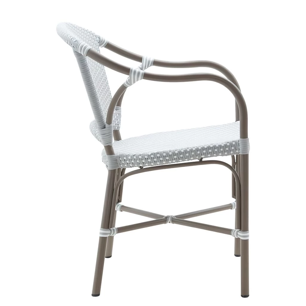 Geflochtener Outdoorsessel Zum Stapeln Aus Aluminium - Gartensessel Peder 4 Geflochtener Outdoorsessel Zum Stapeln Aus Aluminium - Gartensessel Peder – Bild 4