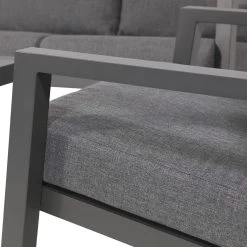 Grauer Gartensessel Aus Aluminium Mit Kissen - Loungestuhl Muran -Gartenwelt Geschaft grauer gartensessel aus aluminium mit kissen loungestuhl muran4