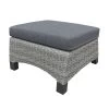 Grauer Polyrattan Gartenhocker Mit Alugestell Und Sitzkissen - Hocker Thula