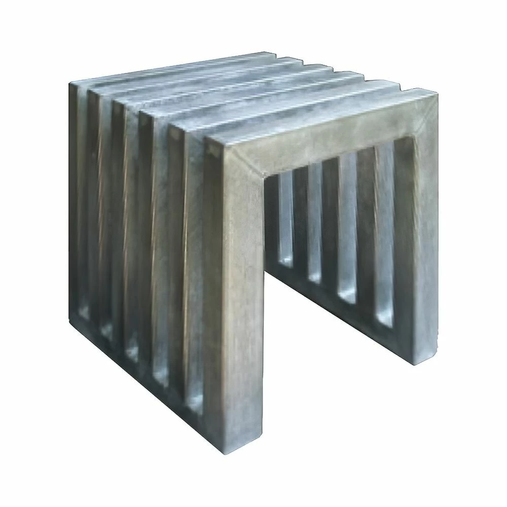 Grauer Stahl Gartenhocker Aus Rechteckrohr - Uwego 1 Grauer Stahl Gartenhocker Aus Rechteckrohr - Uwego