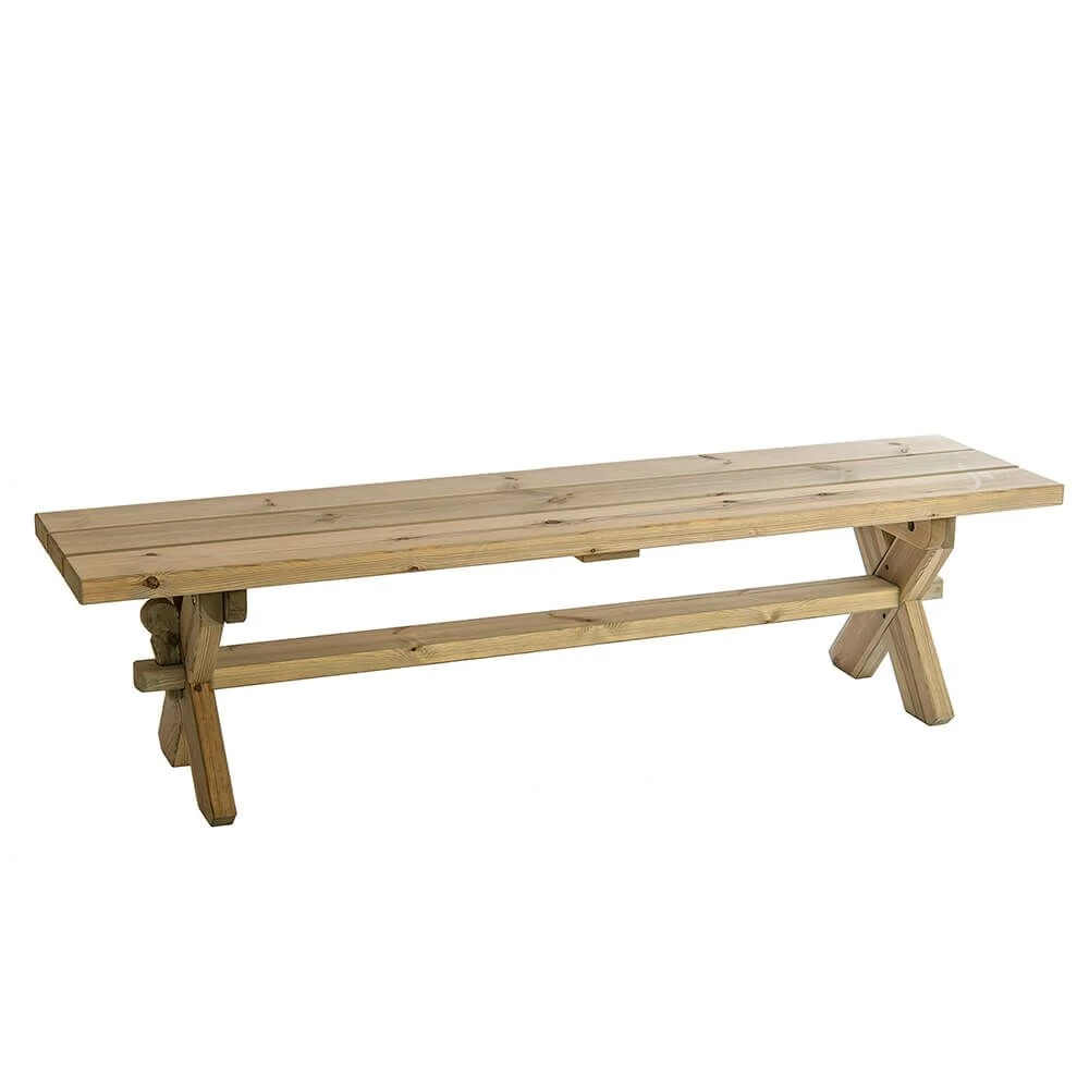 Große 4-Sitzer Gartenbank Ohne Rückenlehne - Kiefernholz - Harvey 4-Sitzer Bank 1 Große 4-Sitzer Gartenbank Ohne Rückenlehne - Kiefernholz - Harvey 4-Sitzer Bank