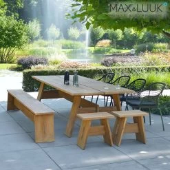 Große Gartenbank Ohne Rückenlehne - Teakholz - Max&Luuk - Finn Gartenbank -Gartenwelt Geschaft grosse gartenbank ohne rueckenlehne teakholz max luuk finn gartenbank3