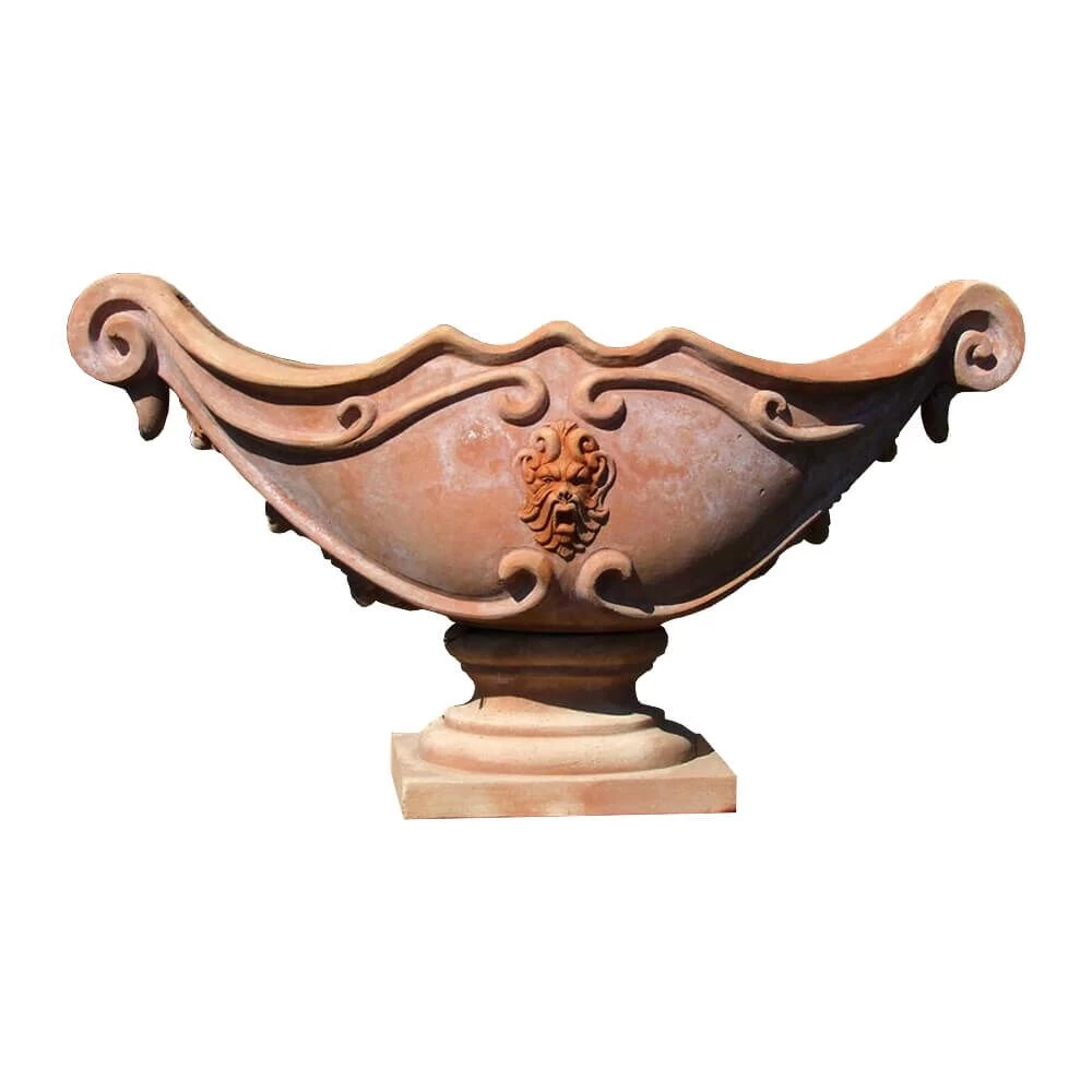 Große Terrakotta Amphore Mit Ornament - Bronzino 1 Große Terrakotta Amphore Mit Ornament - Bronzino