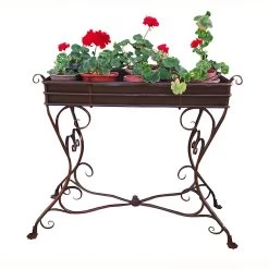 Großer Blumenständer Aus Schmiedeeisen Antik - Rousel