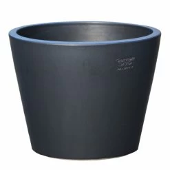 Großer Runder Pflanztopf Aus Steinzeug - Anthrazit - Frostsicher - Votum Niger