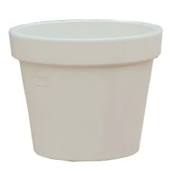 Großer Runder Pflanztopf Aus Steinzeug - Winterfest - Elfenbein - Xanthe Alba