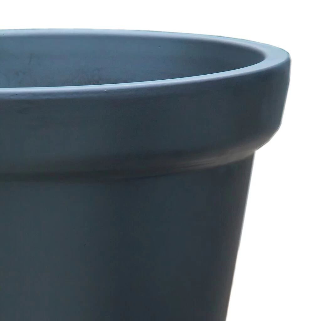 Großes Pflanzgefäß Aus Steinzeug - Anthrazit - Frostsicher - Rund - Xanthe Niger 2 Großes Pflanzgefäß Aus Steinzeug - Anthrazit - Frostsicher - Rund - Xanthe Niger – Bild 2
